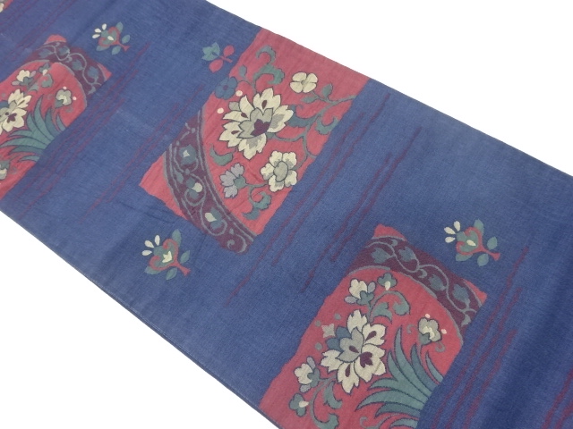 JAPANESE KIMONO / VINTAGE FUKURO OBI / WOVEN ABSTRACT STRIPE & SARASA